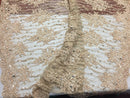 Beaded Lace Fabric - Gold - Fancy Embroidery on Mesh For Bridal Wedding Dress Sold By The Yard