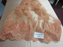 Lace Fabric By The Yard French Design Embroidered Mesh For Bridal Wedding Dress Peach