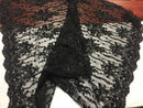 Beaded Lace Fabric - Black - Fancy Embroidery on Mesh For Bridal Wedding Dress Sold By The Yard