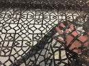 4 Way Stretch Geometric Sequins Black Mesh Lace Fabric Dress Fashion Sold By The Yard