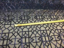 4 Way Stretch Geometric Sequins Navy Mesh Lace Fabric Dress Fashion Sold By The Yard