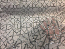 4 Way Stretch Geometric Sequins Silver Mesh Lace Fabric Dress Fashion Sold By The Yard