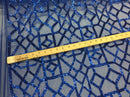 4 Way Stretch Geometric Sequins Royal Blue Mesh Lace Fabric Dress Fashion Sold By The Yard