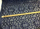 4 Way Stretch Geometric Sequins Navy Mesh Lace Fabric Dress Fashion Sold By The Yard