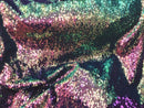 Mermaid Sequins Fabric Reversible 2 Way Stretch IRIDESCENT PURPLE Shiny Prom-Gown By The Yard