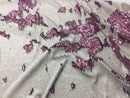 Mermaid Sequins Fabric 2 Way Stretch Shiny Reversible Dusty Rose-White By Yard