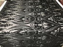 Big Damask Sequins Fabric - Black - 4 Way Stretch Damask Sequins Design Fabric By Yard