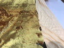 Mermaid Sequins Fabric Reversible 2 Way Stretch Matte Gold-Gold Flip Up Sequins Fabric By The Yard