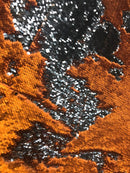 Mermaid Sequins Fabric Reversible 2 Way Stretch Matte Copper Periwinkle Blue Shiny Flip Up By Yard