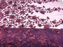 Plum 3D Floral Design Embroider With Pearls On A Mesh Lace Dresses-Prom-Nightgown By Yard