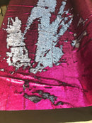 Mermaid Sequins Fabric Reversible 2 Way Stretch Fuchsia Matte Flip Up Sequins Fabric By The Yard