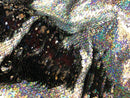 Mermaid Sequins Fabric Black/Silver Hologram Flip up Sequins Reversible Nightgowns-Prom By The Yard