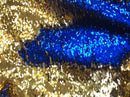 Flip Up Sequins Reversible By The Yard Gold Shiny-Royal Blue Sequins Fabric ,Nightgowns-Prom-Gown