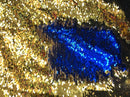 Flip Up Sequins Reversible By The Yard Gold Shiny-Royal Blue Sequins Fabric ,Nightgowns-Prom-Gown