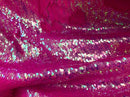 Flip Up Sequins Reversible Neon Hot Pink Shiny-Matte Pink Sequins Fabric Nightgowns-Prom Gown 1 Yard