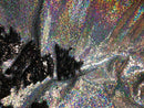 Mermaid Sequins Fabric Black/Silver Hologram Flip up Sequins Reversible Nightgowns-Prom By The Yard