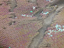 White iridescent Sequins Flip Up Sequins Reversible Sequins Fabric Nightgowns-Prom Gowns By Yard