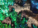 Flip Up Sequins Reversible Iridescent Green-Matte Black Sequins Dresses-Nightgowns-Prom Gown By Yard