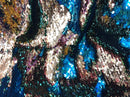 Flip Up Sequins Reversible Turquoise Shiny-Gold Sequins Fabric Nightgowns-Prom Gown By The Yard
