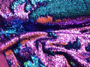 Flip Up Sequins Reversible Purple-Turquoise Shiny Sequins Fabric Nightgowns-Prom Gown By The Yard