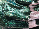 Sequins Fabric HUNTER GREEN/Mate CHAMPAGNE Sequins Flip Up Sequins Reversible Nightgowns By The Yard
