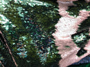 Sequins Fabric HUNTER GREEN/Mate CHAMPAGNE Sequins Flip Up Sequins Reversible Nightgowns By The Yard