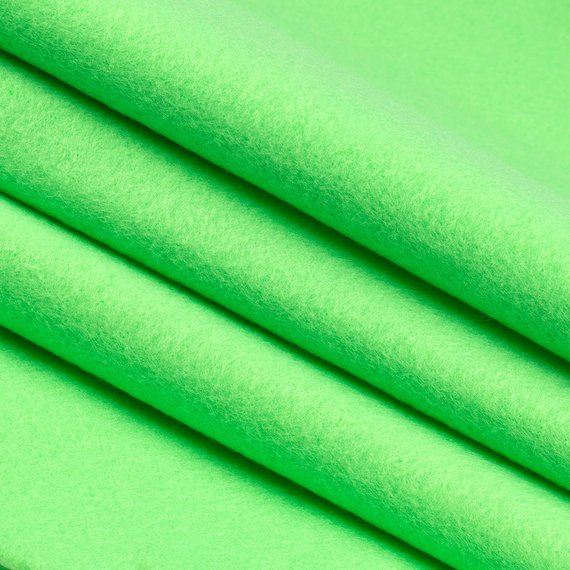 Flic Flac - 72" Wide Acrylic Felt Fabric - Lime Green  -  Sheet For Projects  Sold By The Yard