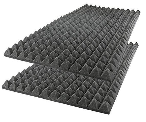 Foam Acoustic Panel Absorption 2 Pack  Pyramid 96"X 36"X 2" Studio Wall Sound Proofing-Blocking