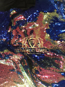 Sequins Fabric Iridescent Royal Blue Flip Up 2 Way Stretch Shiny Reversible,Nightgowns-Prom By Yard