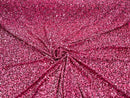 Velvet Stretch Sequins - Pink Sequins on Pink 2 Way Stretch Velvet Fabric 58/60”