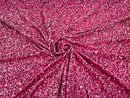 Velvet Stretch Sequins - Pink Sequins on Pink 2 Way Stretch Velvet Fabric 58/60”