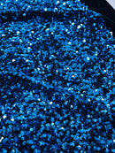 Velvet Stretch Sequins - Turquoise on Black - Sequins 2 Way Stretch Velvet Fabric 58/60”