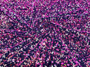 Velvet Stretch Sequins - Multicolor Sequins on Black 2 Way Stretch Velvet Fabric 58/60”