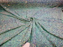 Velvet Stretch Sequins - Clear on Mint Velvet - Sequins 2 Way Stretch Velvet Fabric 58/60”