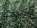 Velvet Stretch Sequins - Green on Black - Sequins 2 Way Stretch Velvet Fabric 58/60”