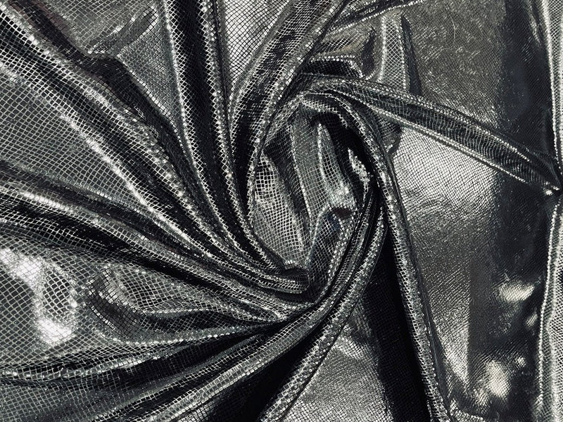 Snake Stretch Velvet - Black - 58/60" Stretch Velvet Fabric with Snake Print By Yard