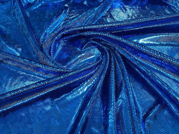 Snake Stretch Velvet - Royal Blue - 58/60" Stretch Velvet Fabric with Snake Print By Yard