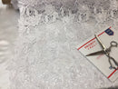 Guipure Lace Fabric - White - Embroidered Bridal Wedding Dress Design Fabrics Sold By The Yard