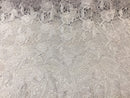 Guipure Lace Fabric - White - Embroidered Bridal Wedding Dress Design Fabrics Sold By The Yard