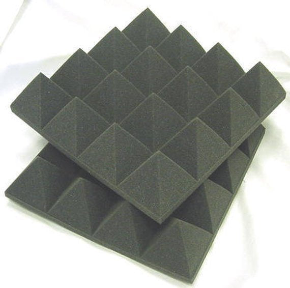 Acoustic Pyramid Studio Foam 12 Pack 3"x 12"x 12" Soundproof Acoustical Foam Panels Sound Studio