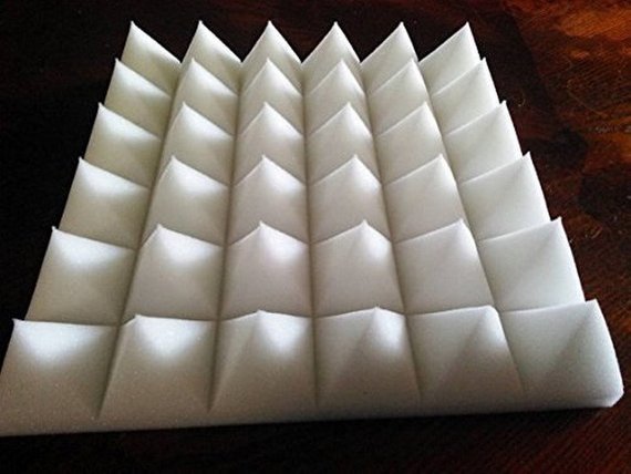 Acoustic Pyramid White 2"X 12"X 12" ( 1 Pack kit) Studio Foam Soundproof Acoustical Foam Panels