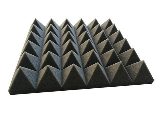 12 Pack Of ( 12"X 12"X 2 Inch) Pyramid Foam Acoustic - Charcoal Studios Sound Absorption Wall