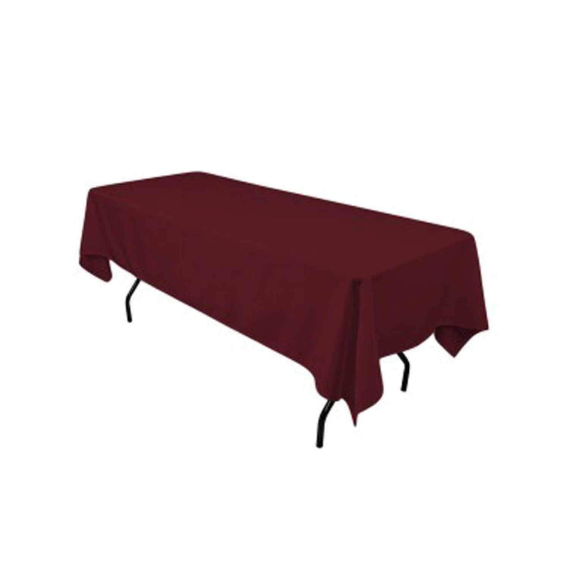 Burgundy 60" Rectangular Tablecloth Polyester Rectangular Cloth Table Covers for All Events