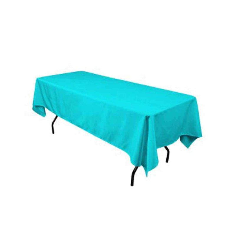 Turquoise 60" Rectangular Tablecloth Polyester Rectangular Cloth Table Covers for All Events