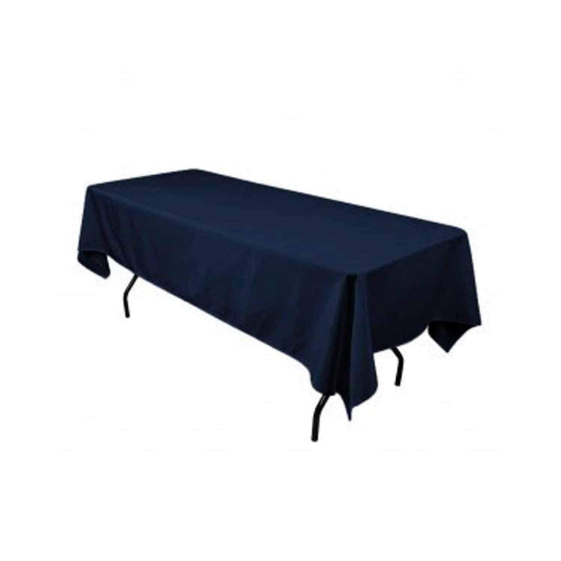 Navy Blue 60" Rectangular Tablecloth Polyester Rectangular Cloth Table Covers for All Events
