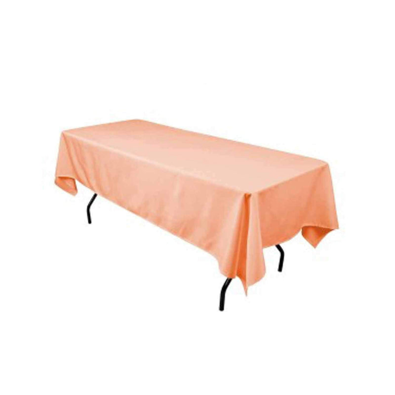 Peach 60" Rectangular Tablecloth Polyester Rectangular Cloth Table Covers for All Events