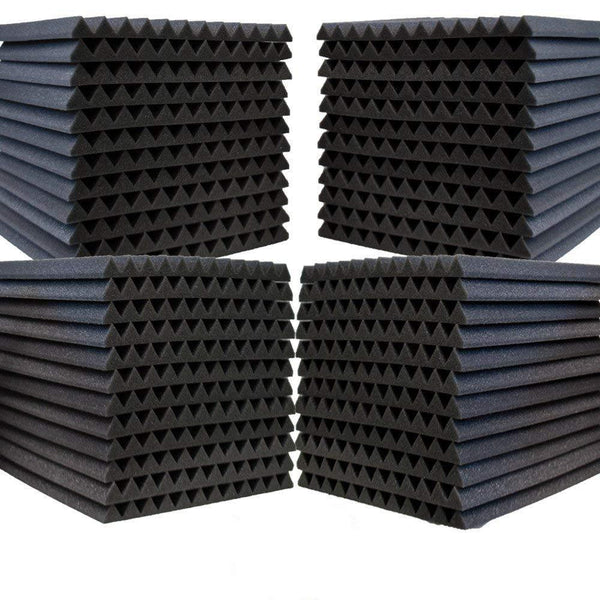 Acoustic  1" X 12" X 12" - Acoustic Charcoal Studio Soundproofing Wedge Style Foam (48 Pack)