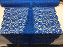 Guipure Lace Fabric Royal Blue - Embroidered Floral Bridal Lace Guipure Wedding Dress By The Yard