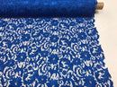 Guipure Lace Fabric Royal Blue - Embroidered Floral Bridal Lace Guipure Wedding Dress By The Yard