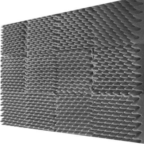 2.5 x12x12 - (48 PK) Charcoal Acoustic Panel Studio Foam Egg Crate Soundproofing Studio Foam Tiles